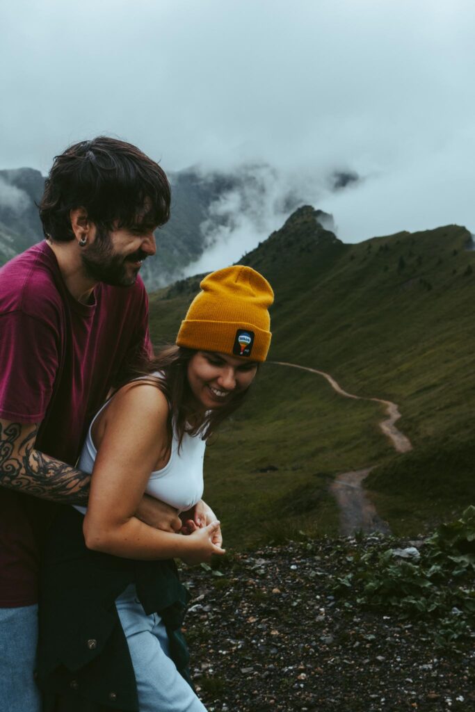 Adventure couples session in the Illiez Valley, Swiss Alps