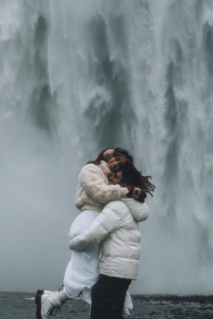 Elopement photography in front of Waterfall