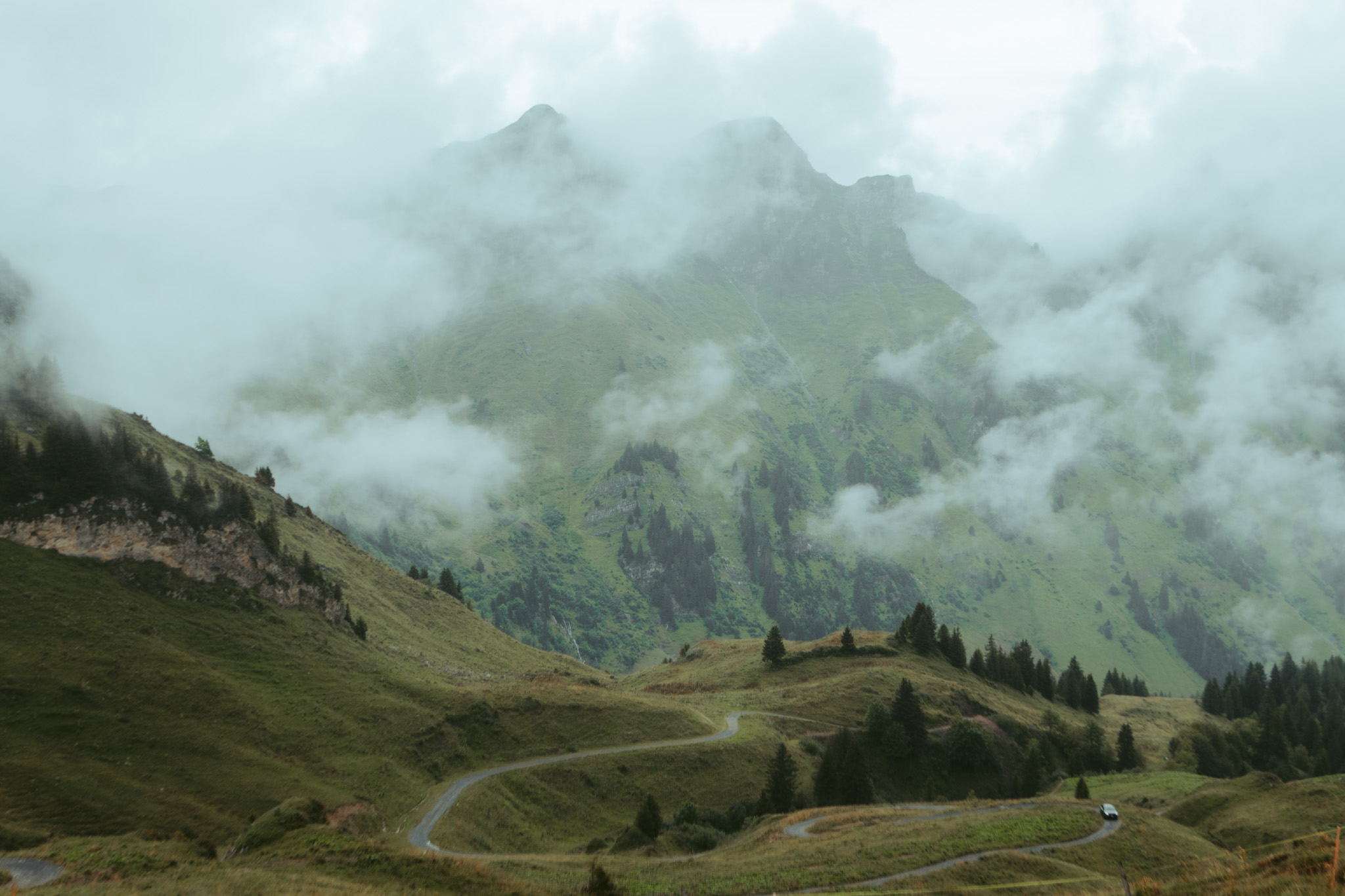 Val d'Illiez mountain landscape, Switzerland