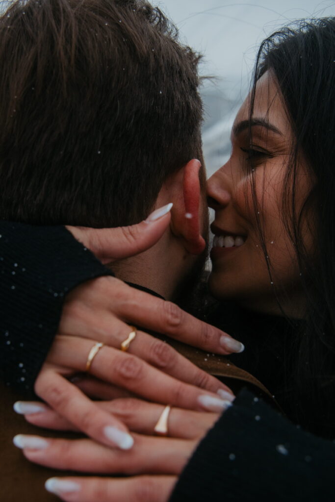 Close up of embracing couple in Andermatt